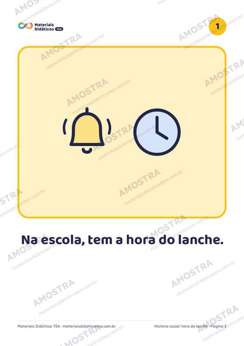Amostra: página interna do História social: hora do lanche