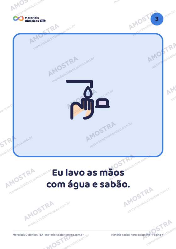 Amostra: página interna do História social: hora do lanche