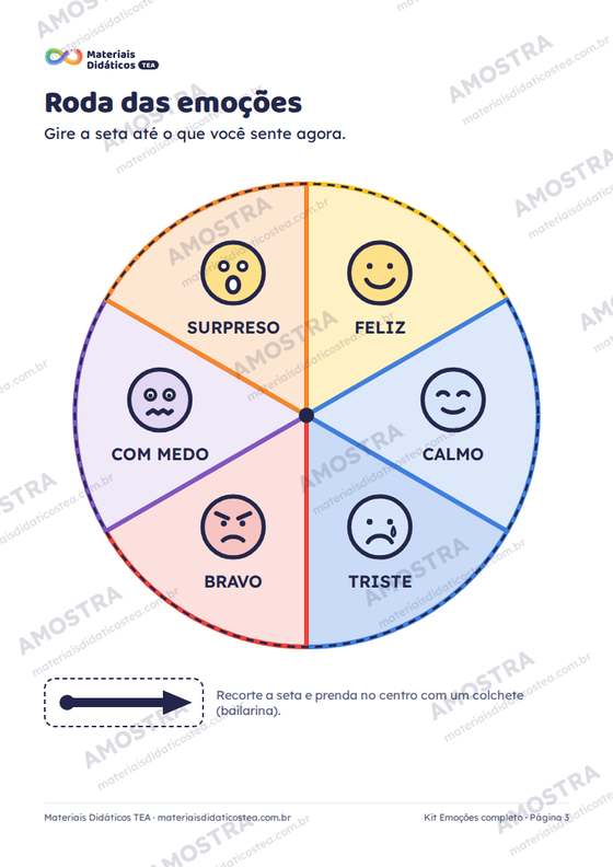 Amostra: página interna do Kit Emoções completo