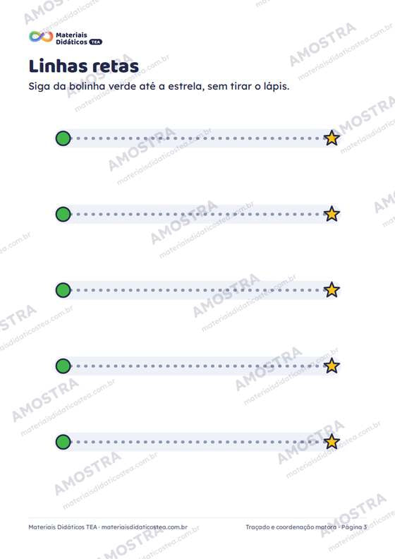 Amostra: página interna do Traçado e coordenação motora